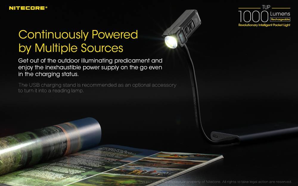 ~NEW~ Nitecore TUP 1000 Lumen Rechargeable EDC Flashlight (Black)