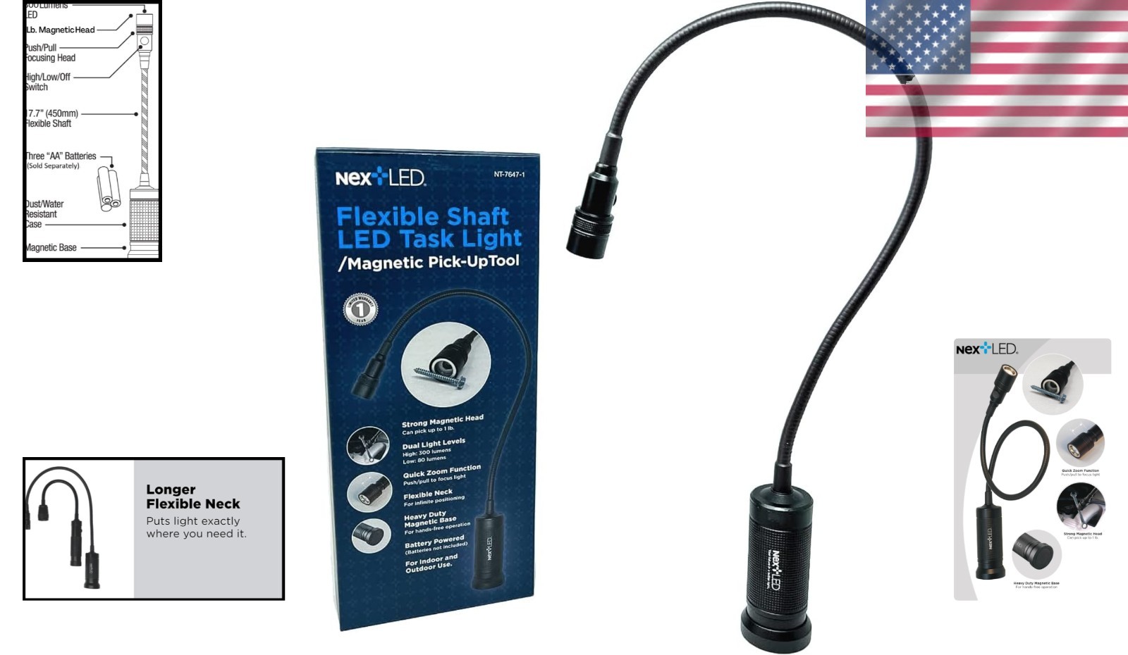 20-Inch Flexible Magnetic LED Work Light & Pickup Tool