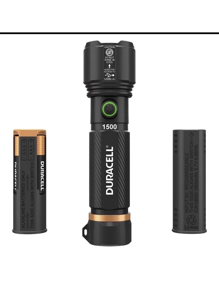 Duracell Durabeam Ultra Hybrid LED Flashlights 1500 Lumens Rechargeable 4 Pack
