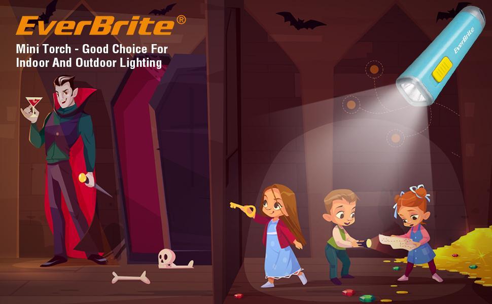 EverBrite 1PC/4PC Kids Flashlight Mini LED Flashlight Plastic Torch 3AAA Battery