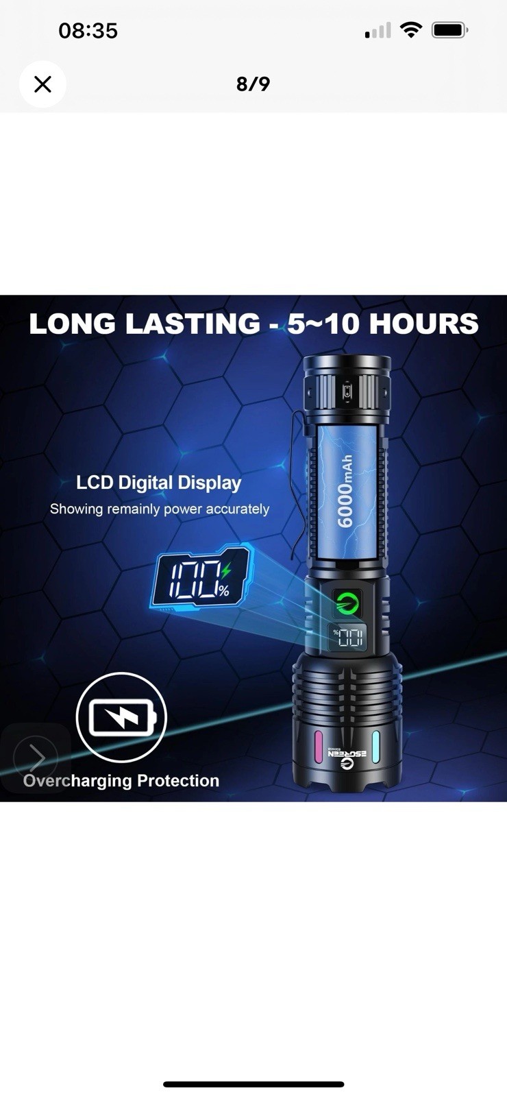 Rechargeable Flashlights High Lumens 100000 Single 2 Modes, Super Bright LED …