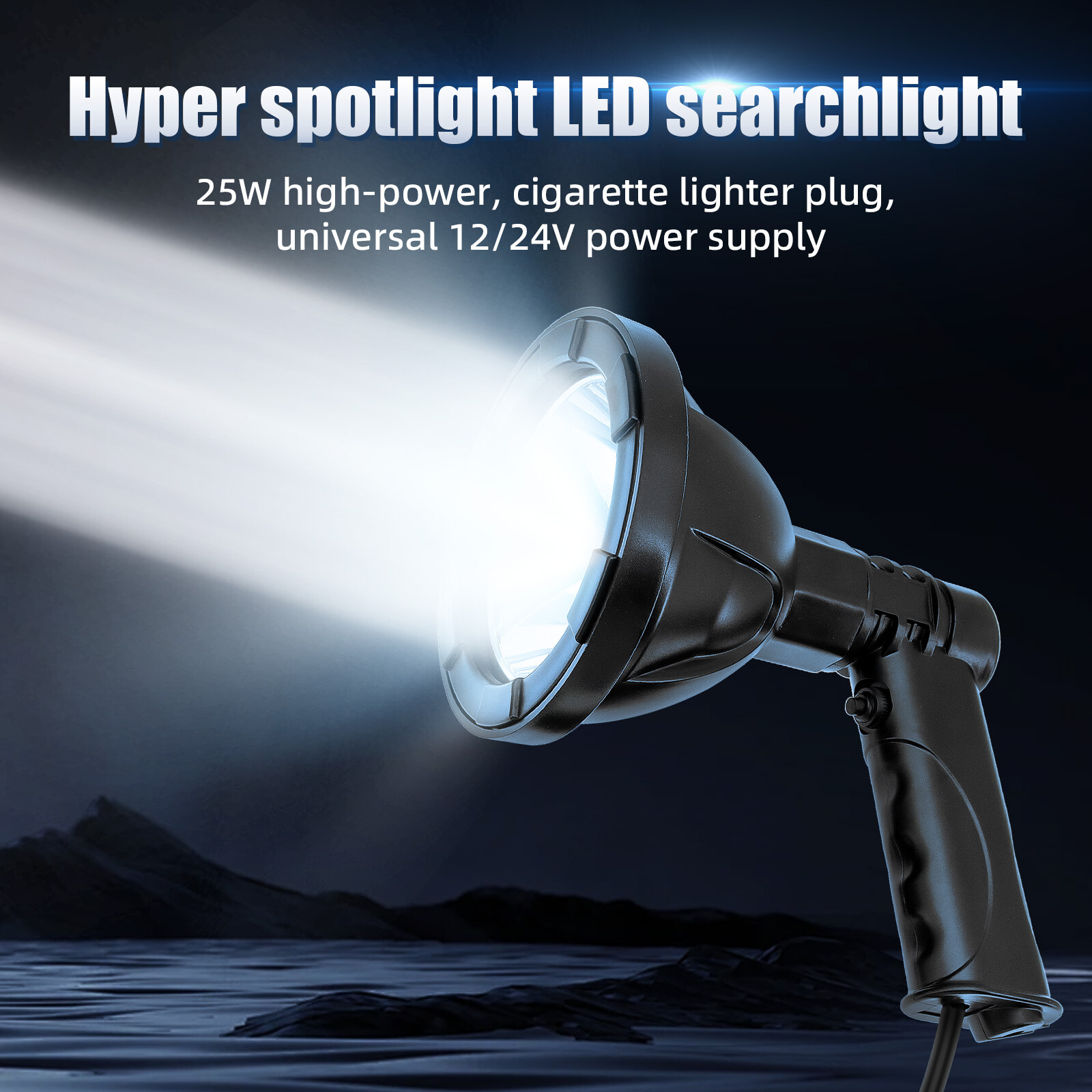 4Inch LED Hand Held Hunting Fishing Spot Light Spotlight Offroad Car Truck 100W