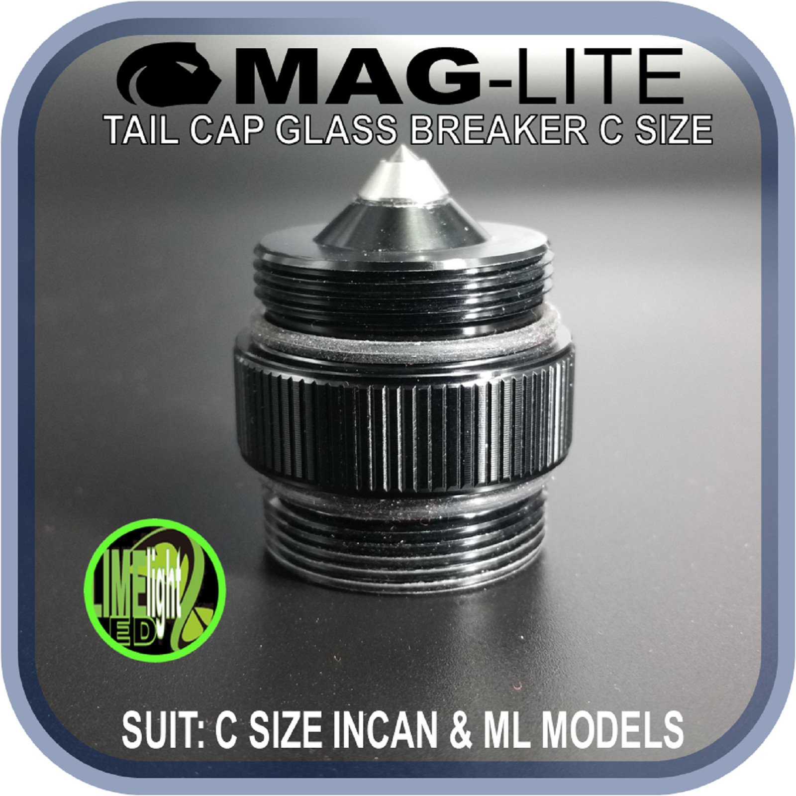 MAGLITE UPGRADE C CELL COMPASS INCLUDING TAIL CAP GLASS BREAKER AU