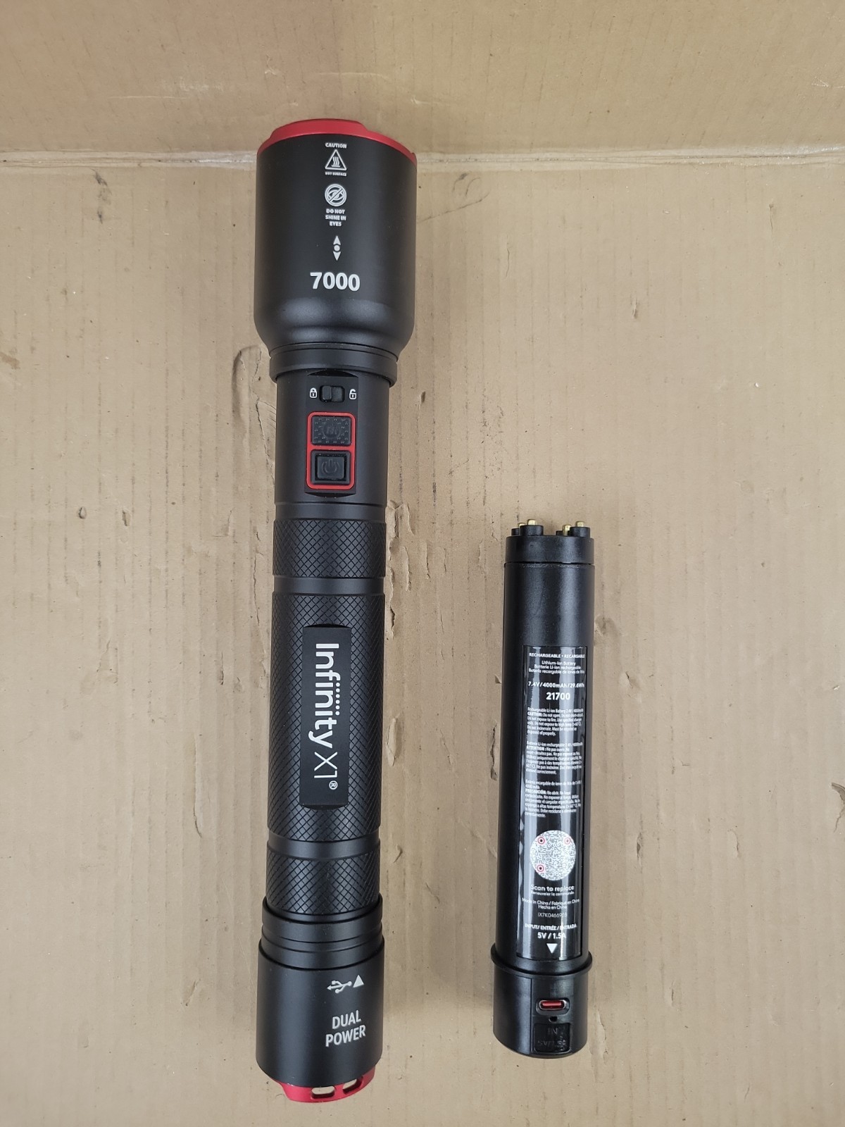 infinity x1 7000 lumen flashlight With Rechargeable Battery