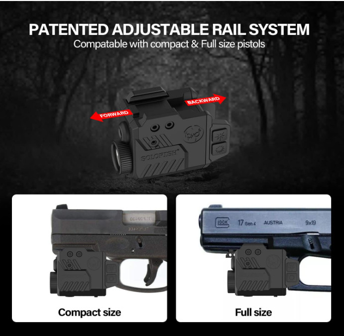 SOLOFISH 700/500lm Tactical Flashlight–Multi-Color Beam & Strobe,Rail-Compatible