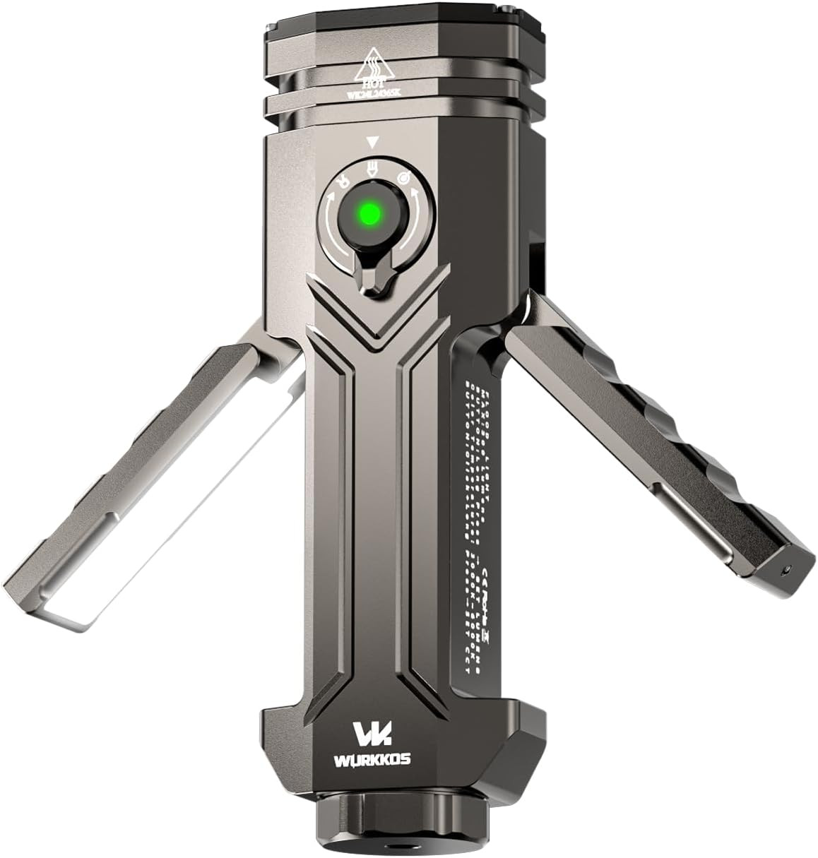 Wurkkos HD02 Flat LED Flashlight, Magnetic Deformation, 3200 Lumens, 5000 mAh Re