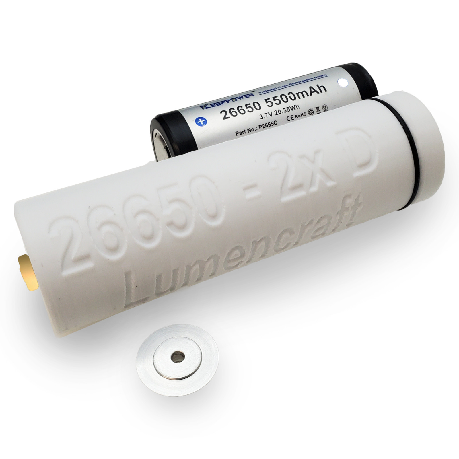 1x 26650 to 2D Battery Sleeve for Maglite (Batteries not included)