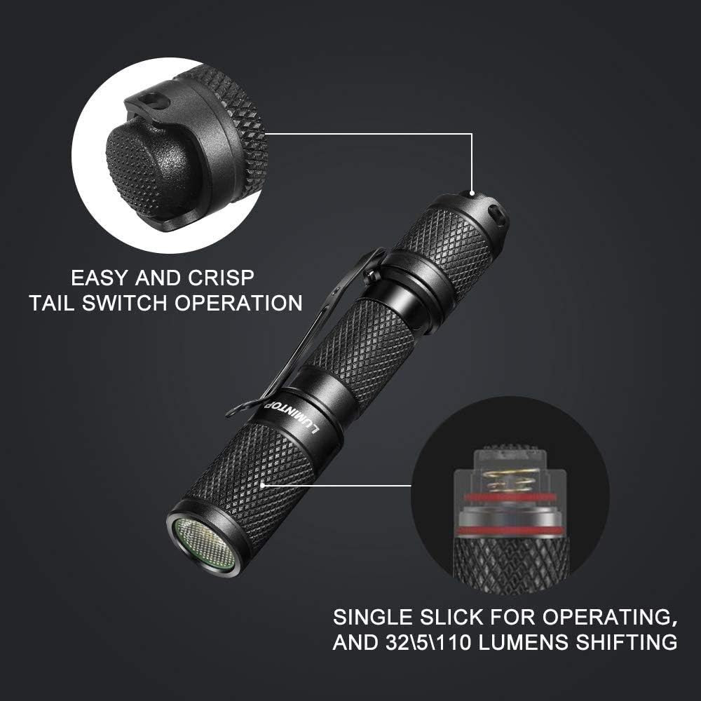 Tool AAA Waterproof Flashlight, 130 Lumens, IPX-8, TIR Lens, 3 Output Modes, Mem