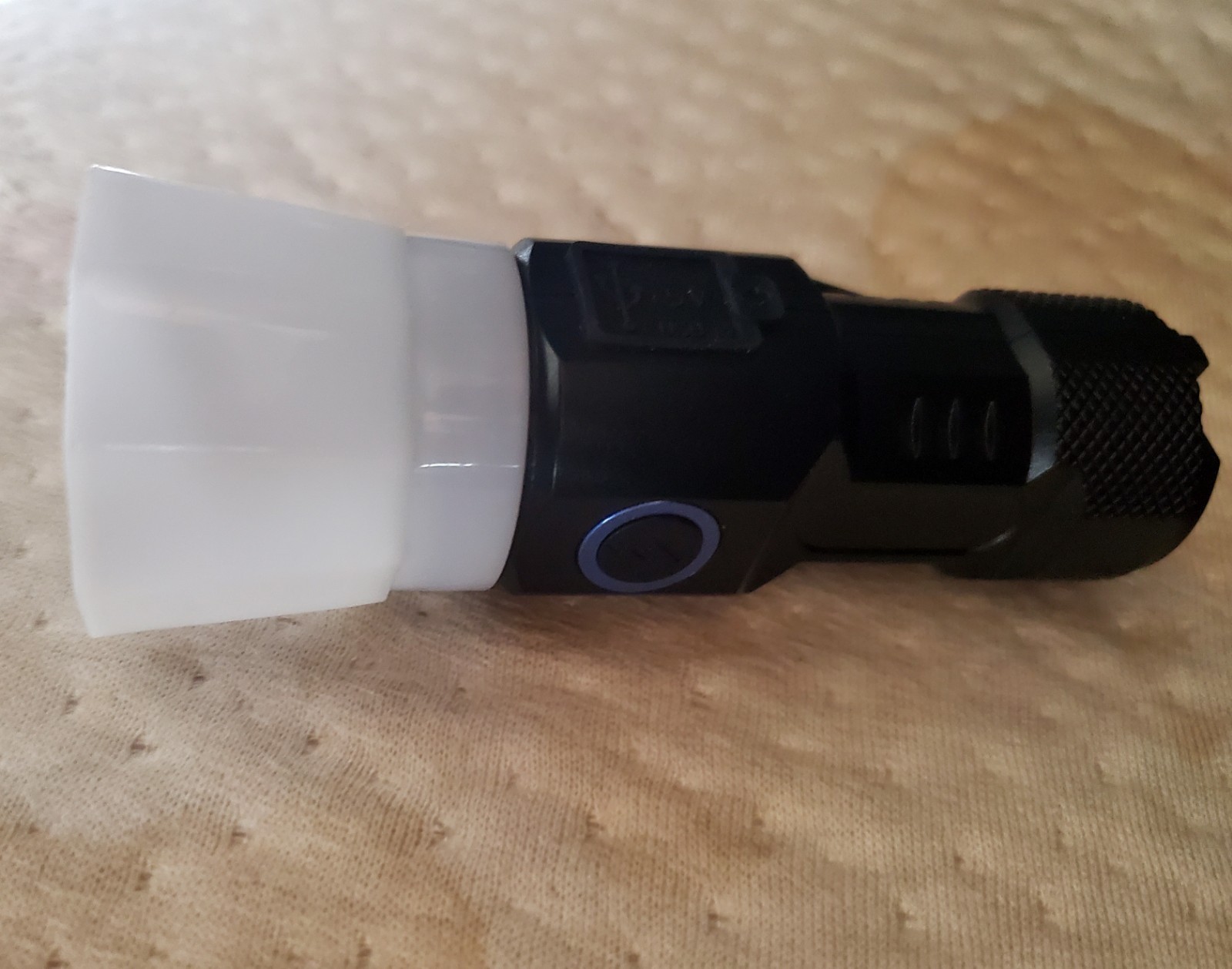 EDC Bright 8LED Flashlight USB Type-C w/ Magnetic Base+ Diffuser Cap (Lampshade)