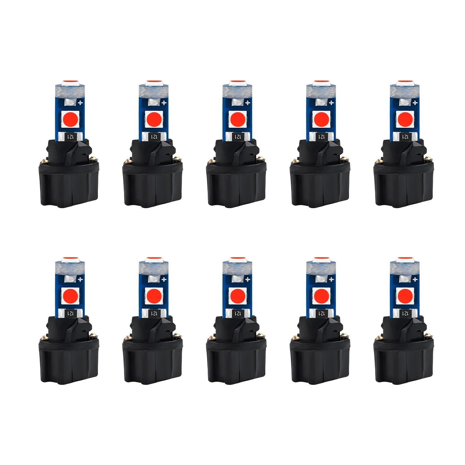 10PCS T5 LED Bulb, 2721 37 74 12V Wedge Lamp Car Dash Light Bulbs with PC74 P…