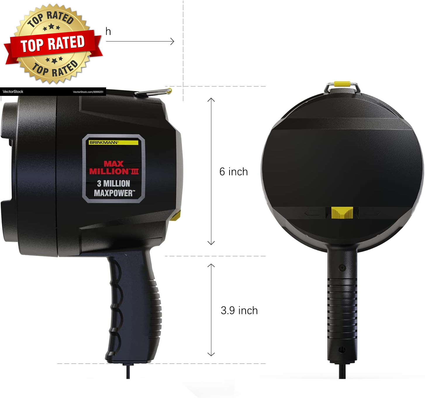 800-2301-0 Max Million III with 12V DC Charger Halogen Bulb Spotlight