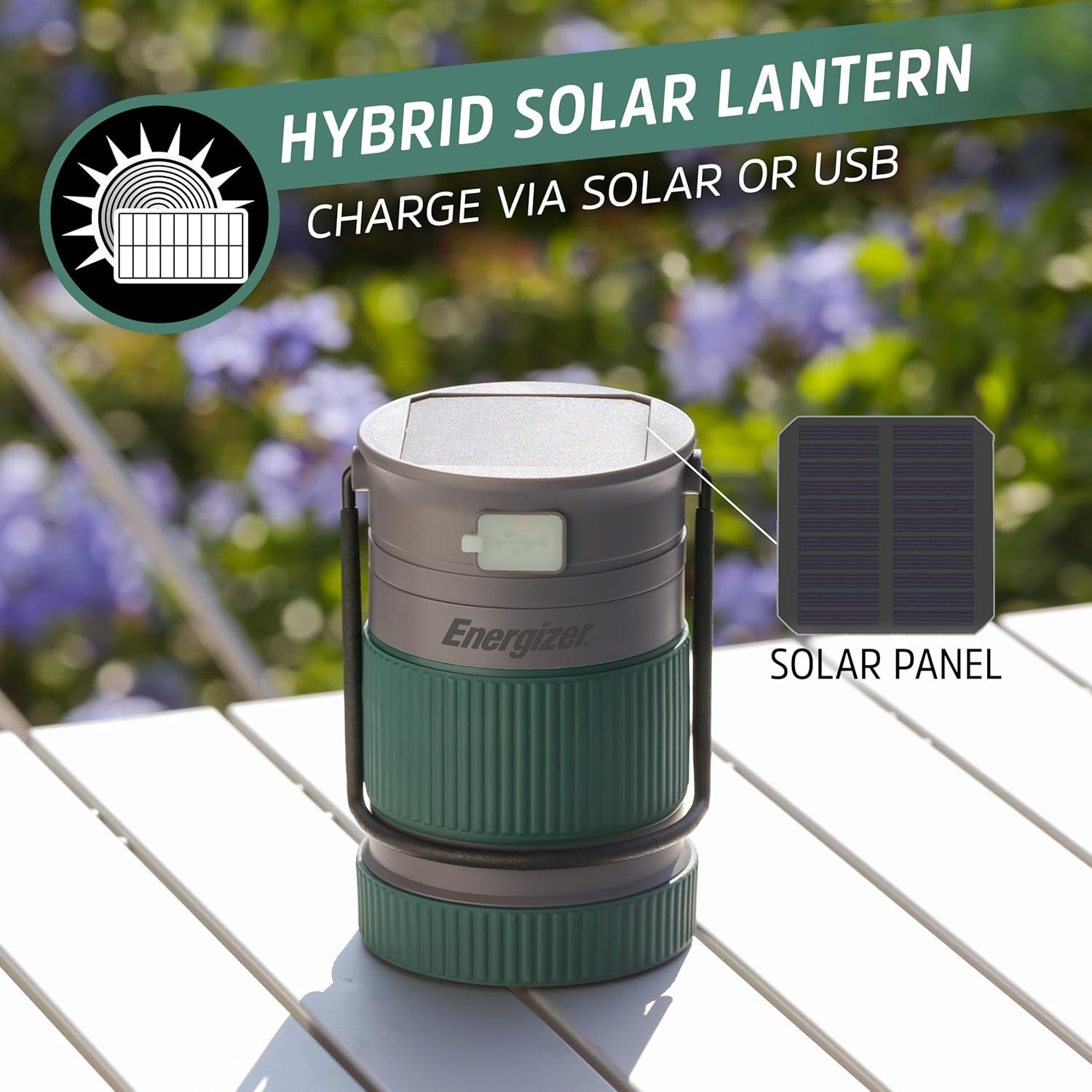 S-500 Hybrid Power Camping Lantern, Solar, Rechargeable, or AA Battery Powered,