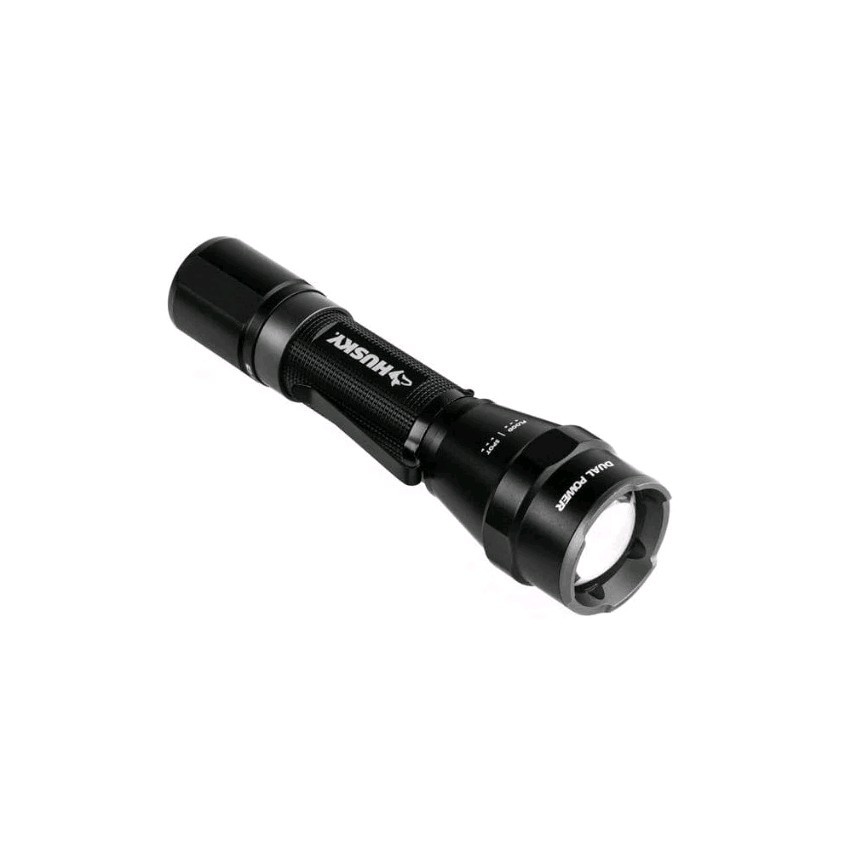 Husky High 1800 Lumens Dual Power LED Rechargeable Tactical Focusing Flashlight