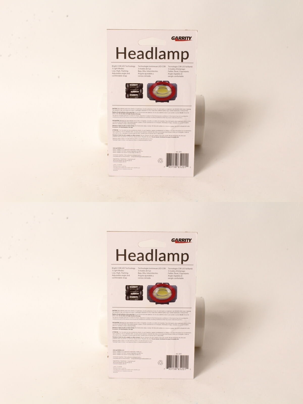 2 PK Garrity LED iBeam Headlamp 101 Lumens 2 Mode High & Low Water Resistant