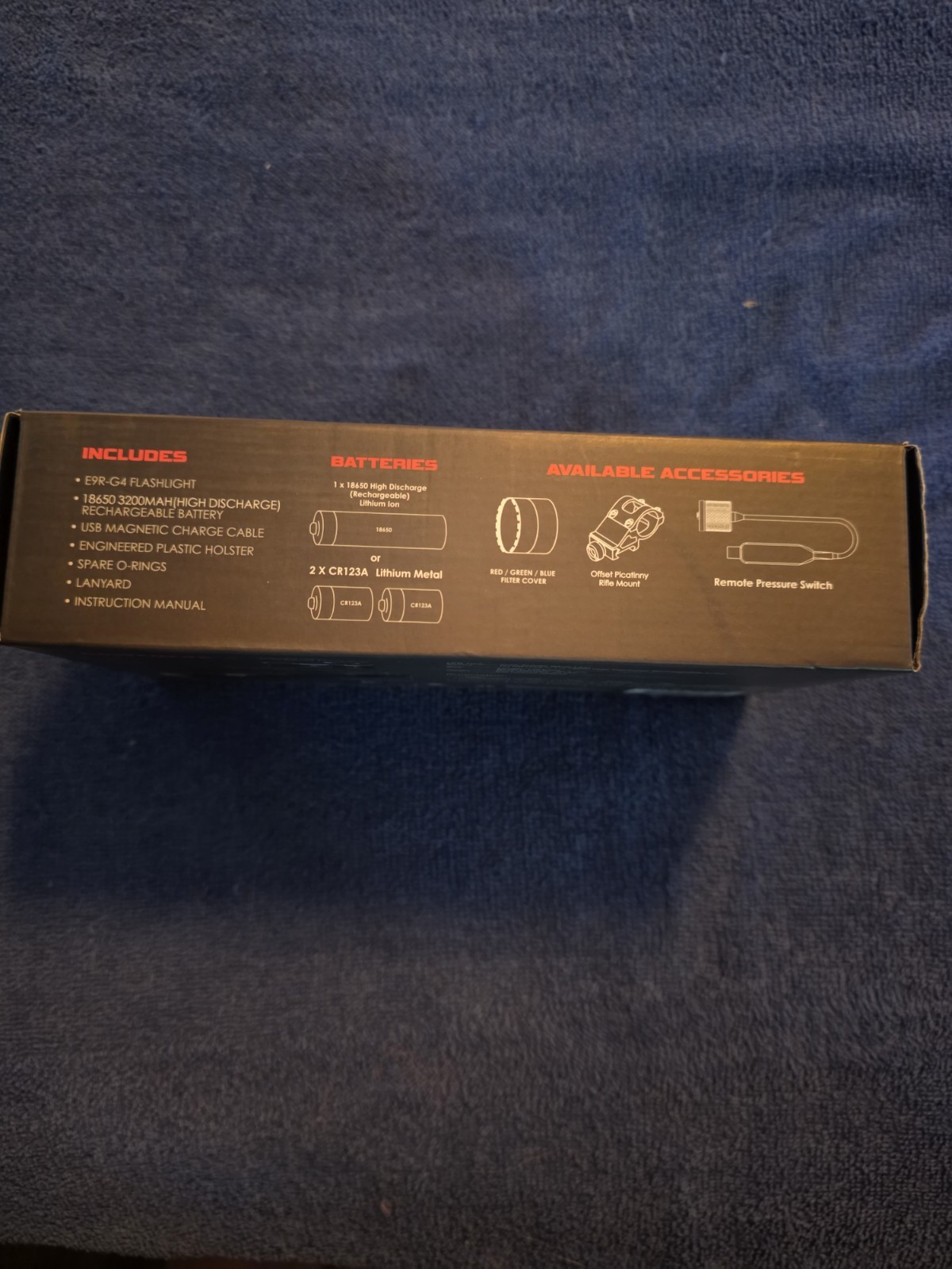 Powertac E9R G4 2550 Lumen USB Rechargeable LED Flashlight w/ LANYARD