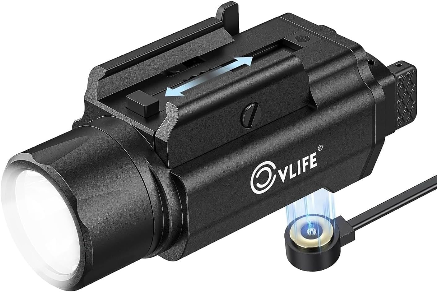 1500 Lumens Magnetic Rechargeable Tactical Flashlight for Firearms & Outdoor Use