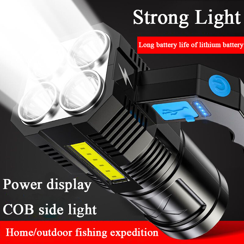 990000LM LED Searchlight USB Rechargeable Handheld Portable Spotlight Flashlight