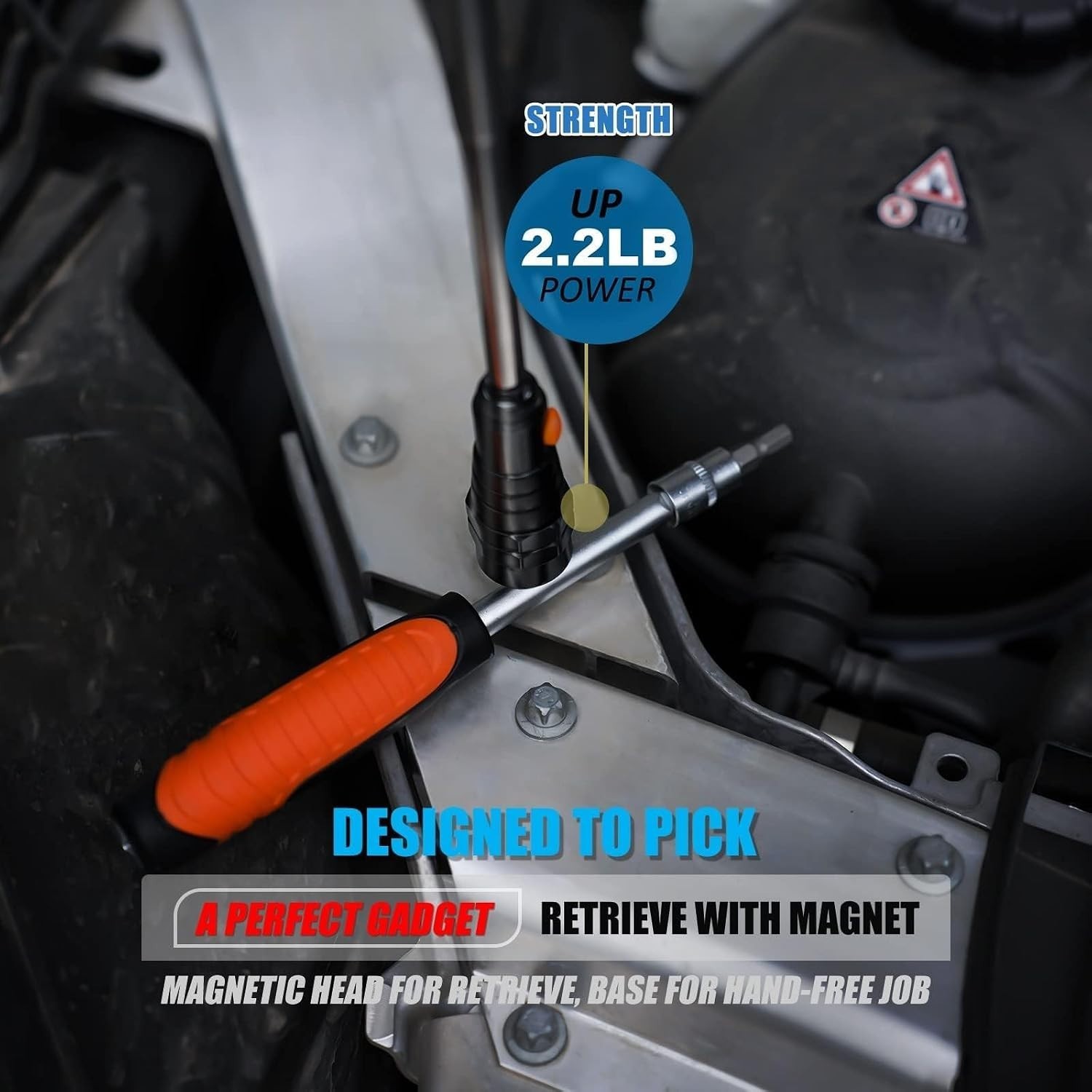 Extendable Magnetic Flashlight with Telescoping Magnet Pickup Tool-Cool Gadge…