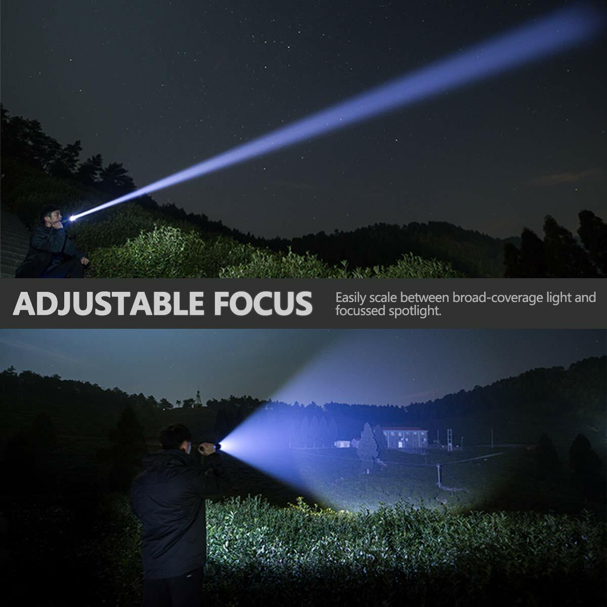 90000LM Super Bright LED Tactical Flashlight Torch With Rechargeable Battery