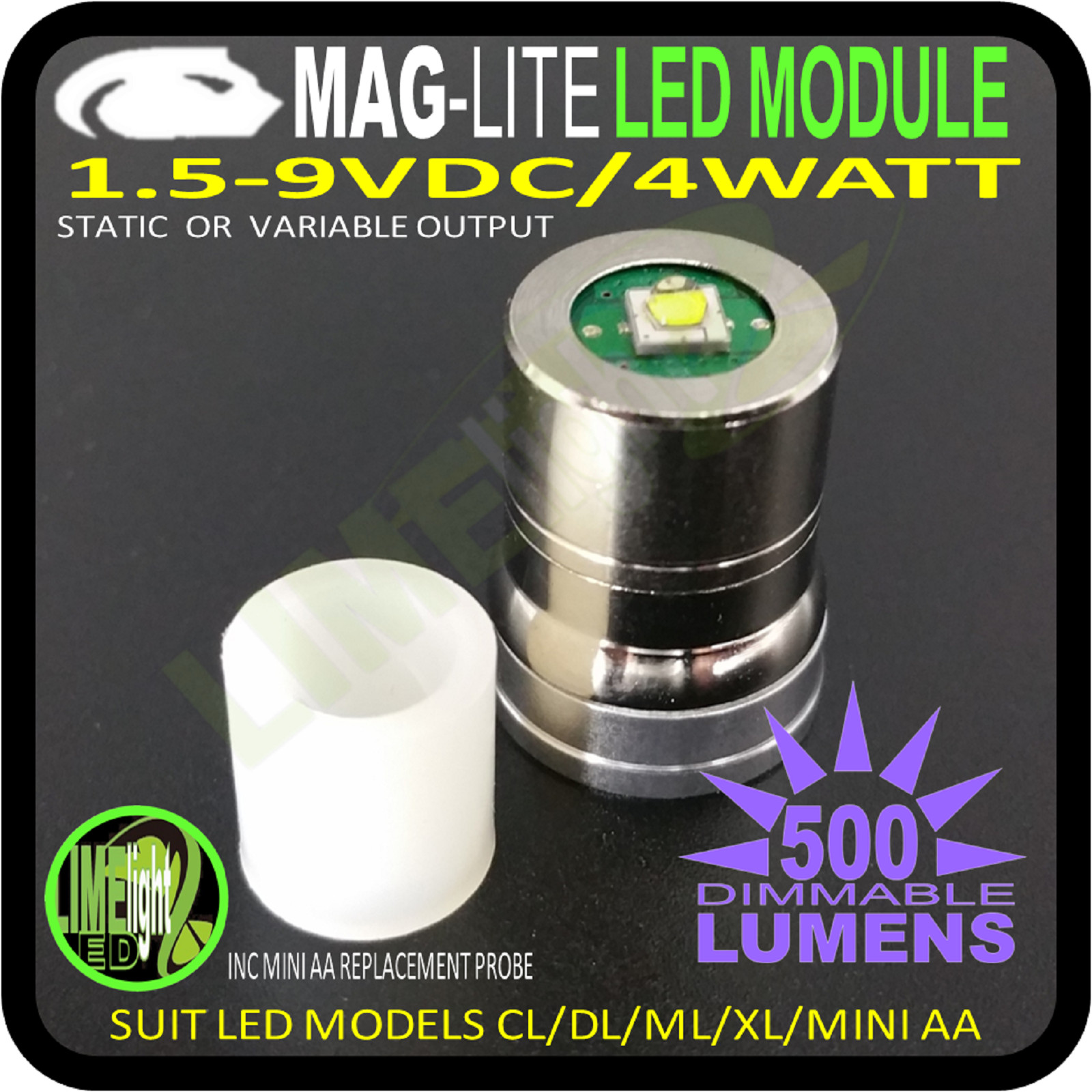 MAGLITE LED UPGRADE 500lm AAL/CL/DL/ML/XL DIMMABLE BULB GLOBE FLASHLIGHT TORCH