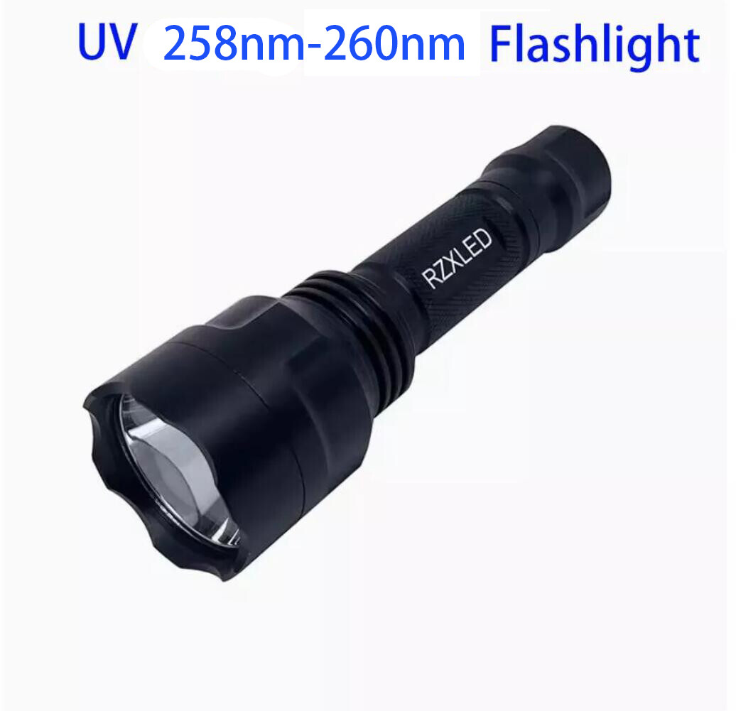 Professional Shortwave UVC 260nm Ultraviolet Flashlight for Mineral Fluorescent