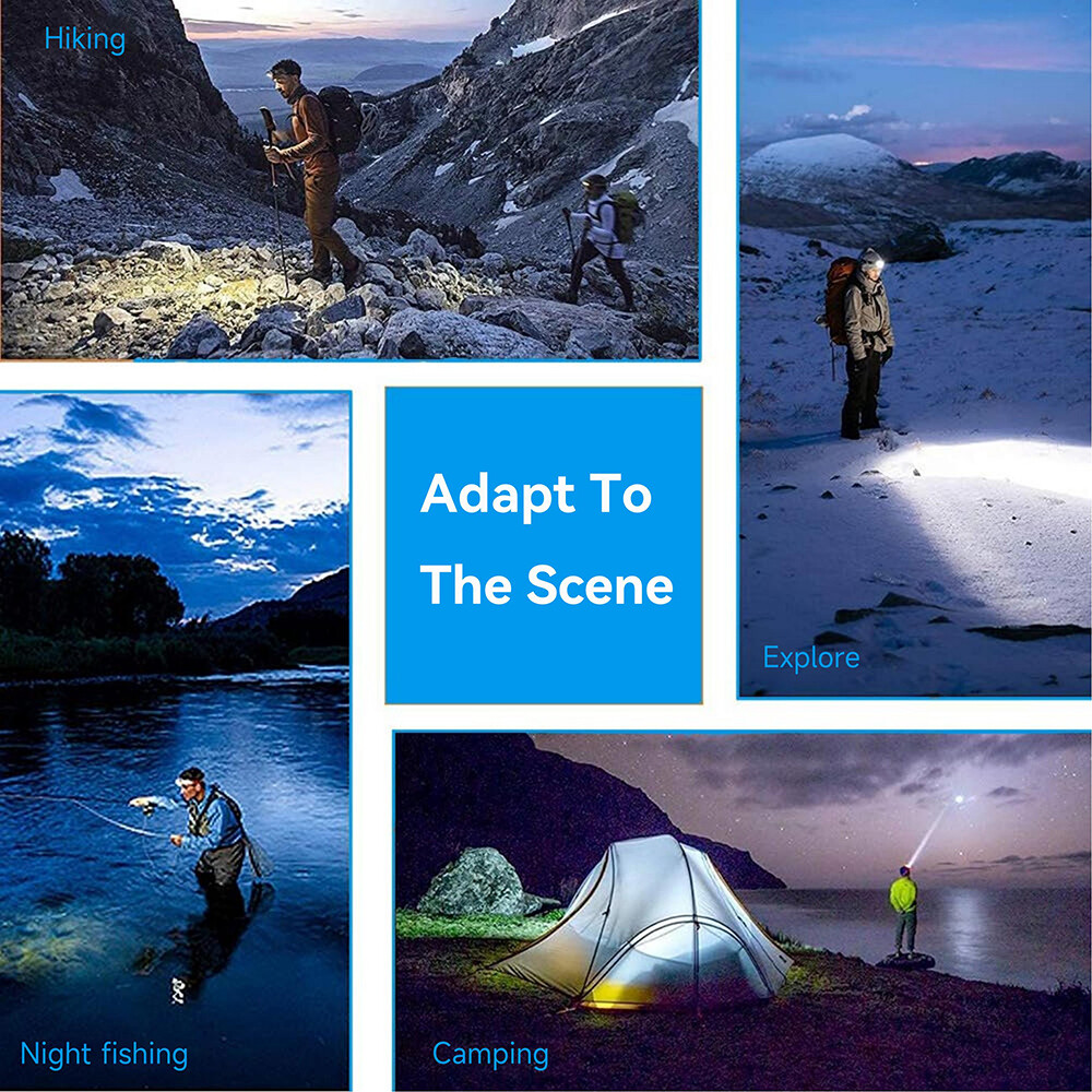 99000000lm Super Bright LED Headlamp USB Rechargeable Headlight Flashlight Torch