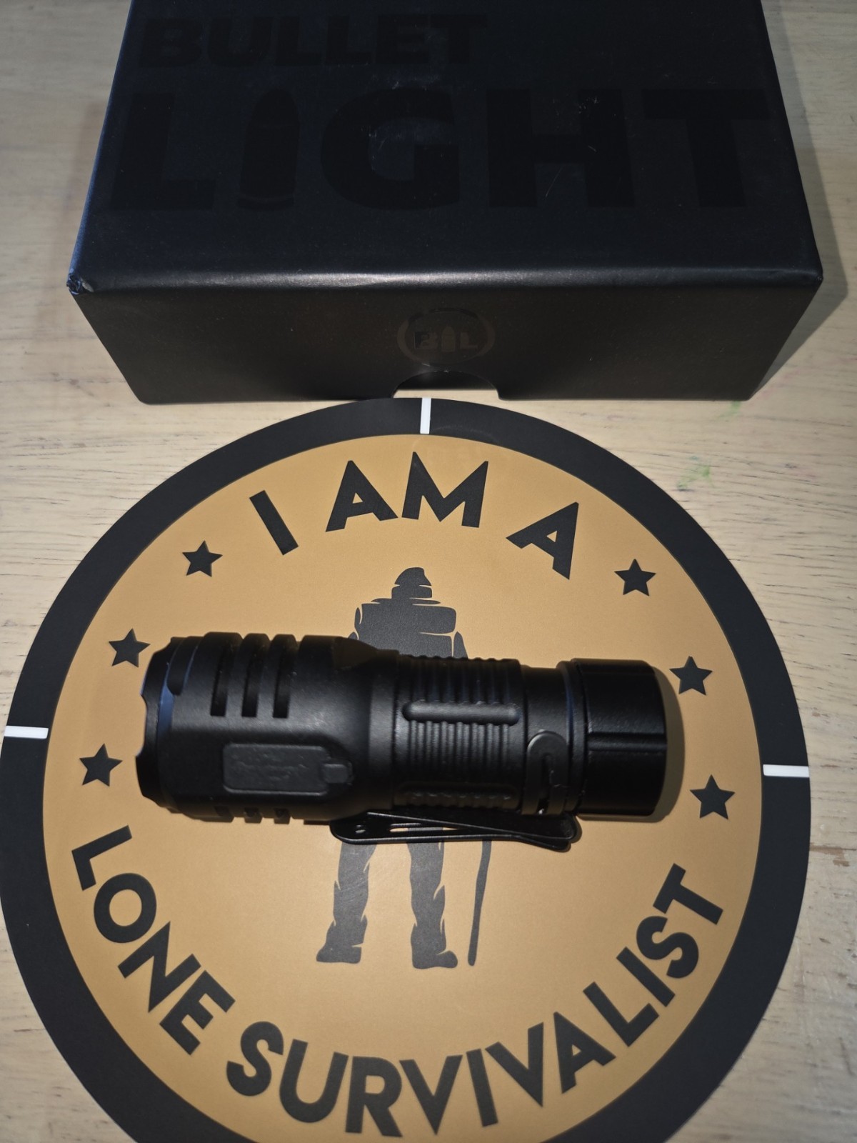 Lone Survivalist Bullet Mini Flashlight 1200 Lumens Black Brand New boxed