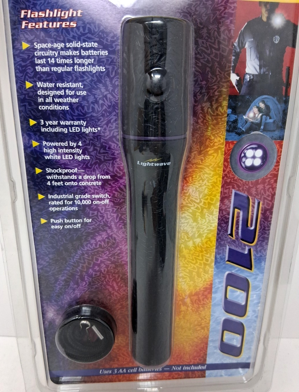 Lightwave 2100 Flashlight Solid-state Light Emitting Diodes Water Resistant NEW