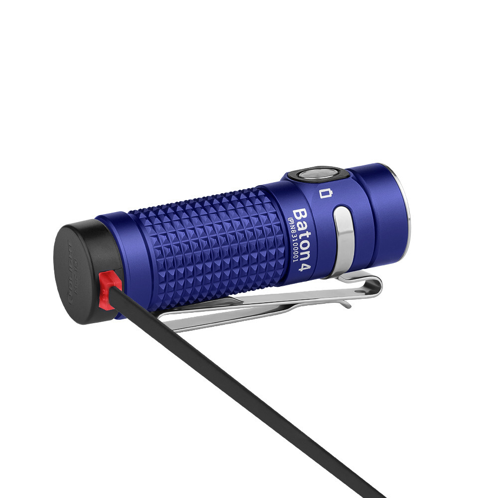 Olight Baton 4 Regal Blue Premium Rechargeable Flashlight & Warrior Nano Black