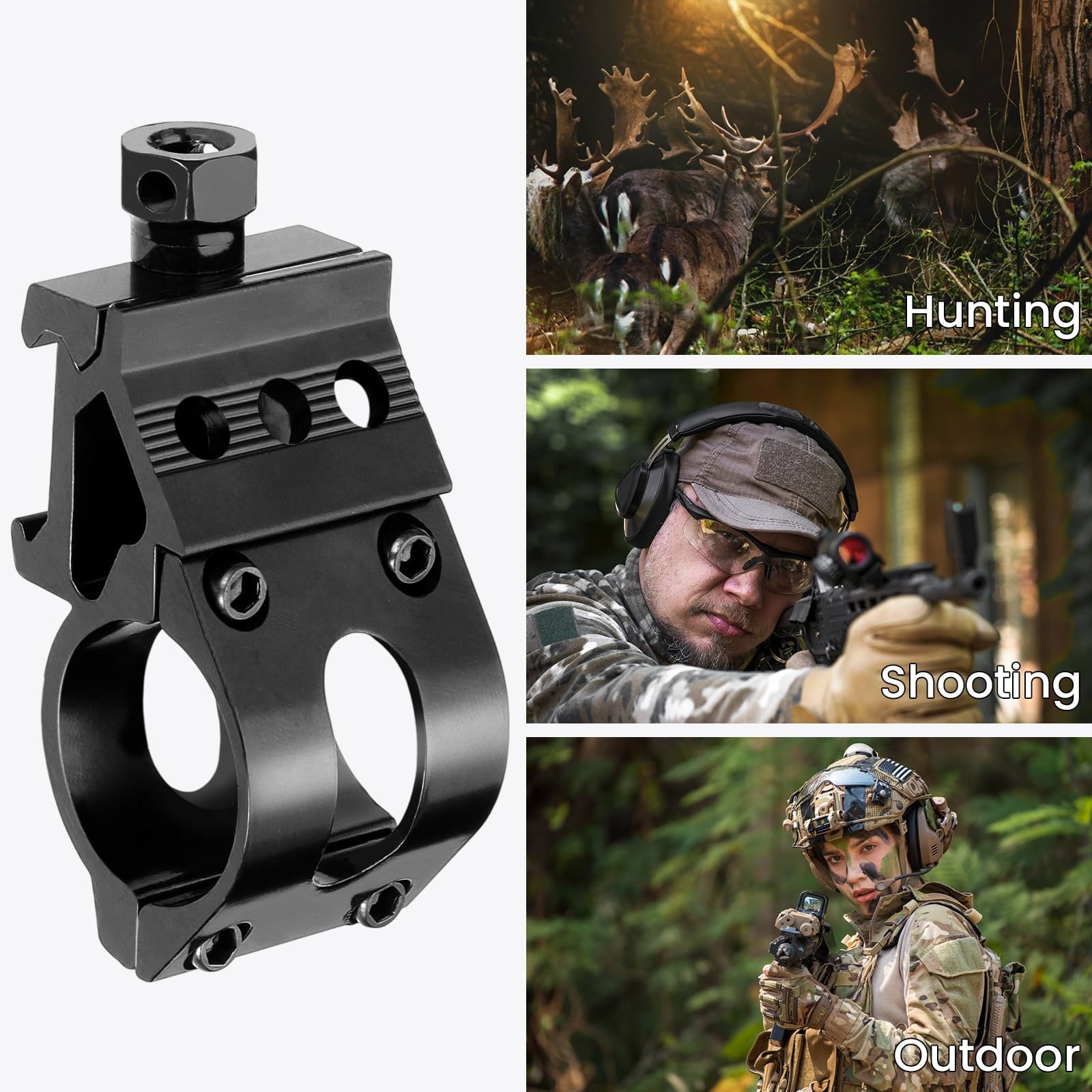 Offset Picatinny Rail Mount, 1 Inch Picatinny Flashlight Mount, Flashlight Mo…