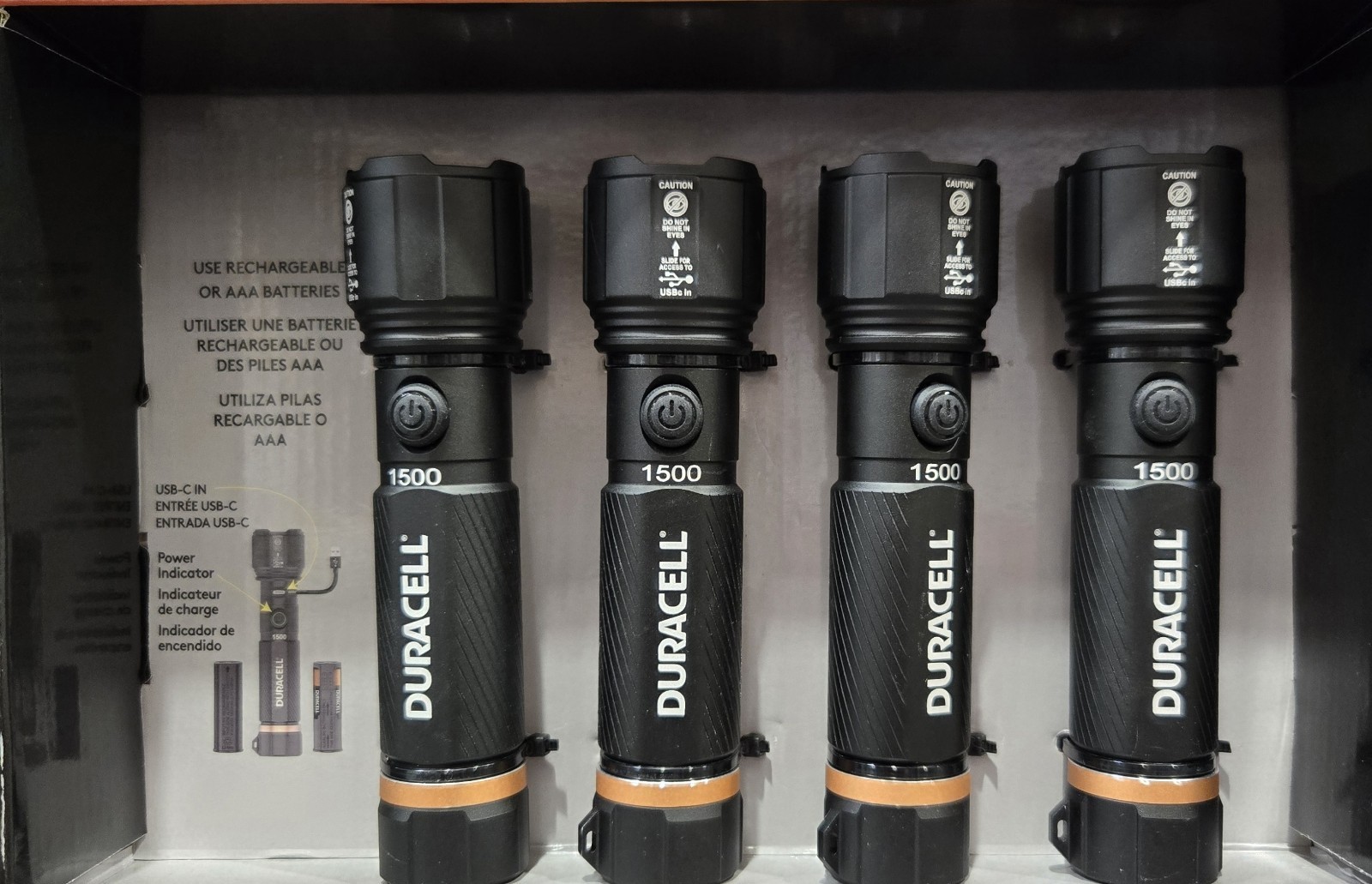 Duracell Durabeam Ultra Hybrid🔦🔦🔦 Flashlights 1500 Lumens Rechargeable 4 Pack