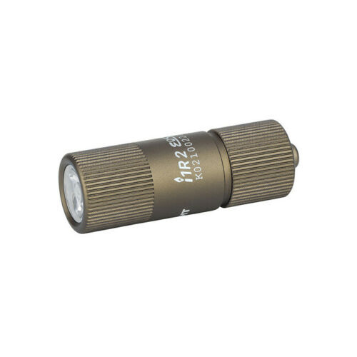 Olight I1R 2 EOS Rechargeable LED Keychain Flashlights, Desert Tan & Black color