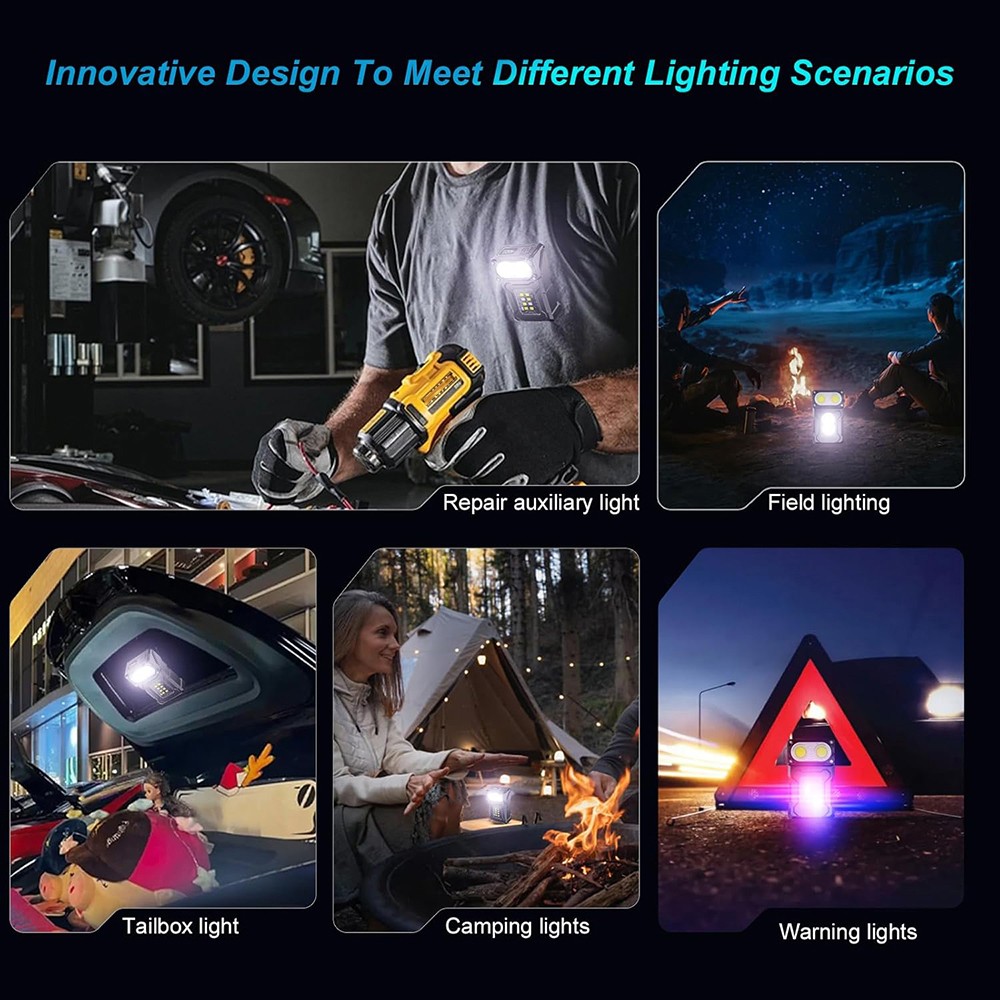 Portable Pocket LED Flashlight Magnetic USB Rechargeable Mini Torch Work Lights