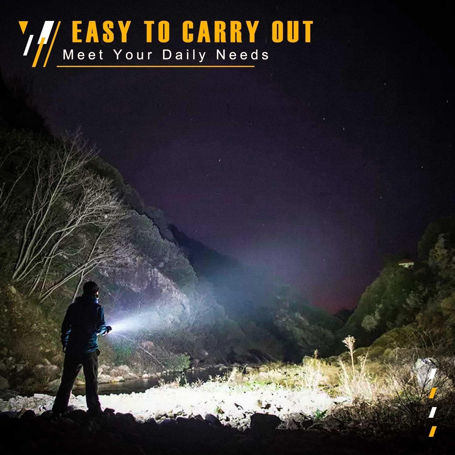 Heavy-Duty Waterproof Handheld Flashlight – 800m Beam for Hunting & Outdoor Use