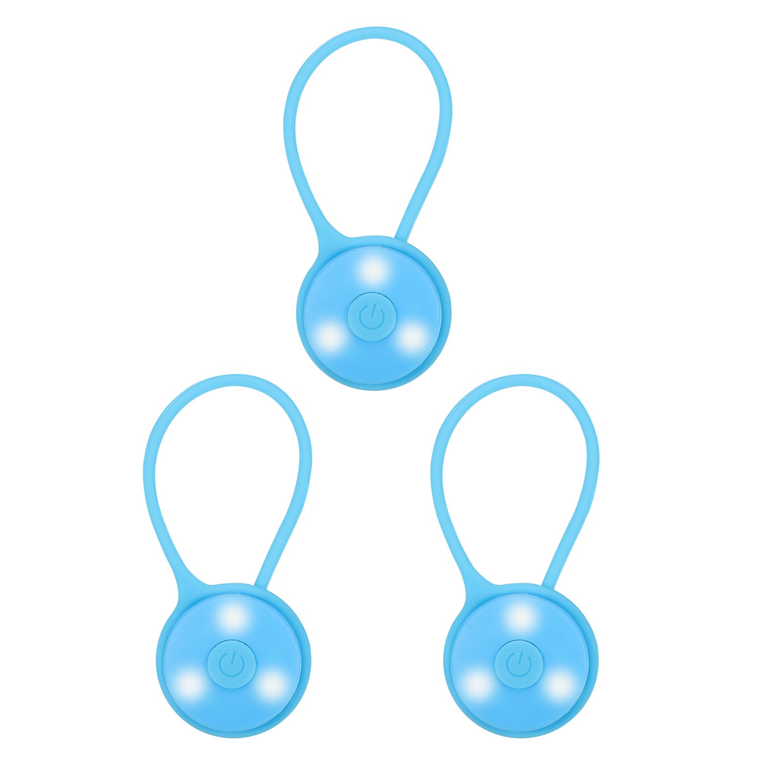 LED Running Light, 3 Pack Silicone Rope Bike Safety Light Running Lights, Blue
