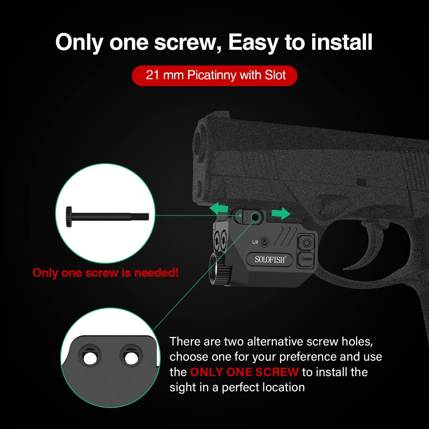 500Lm Pistol Light and Purple/Infrared (Ir)/Green Blue Beam Combo, Rechargeab…