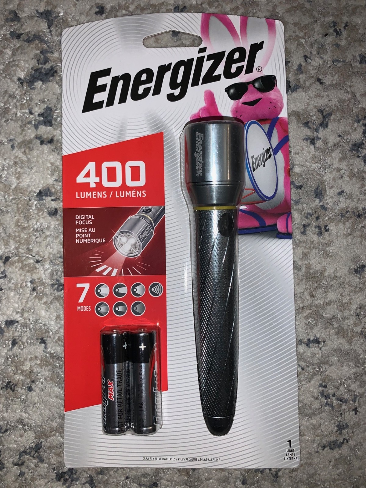Energizer Vision LED Aluminum Metal Flashlight – New In Box – w/2 AA Batteries