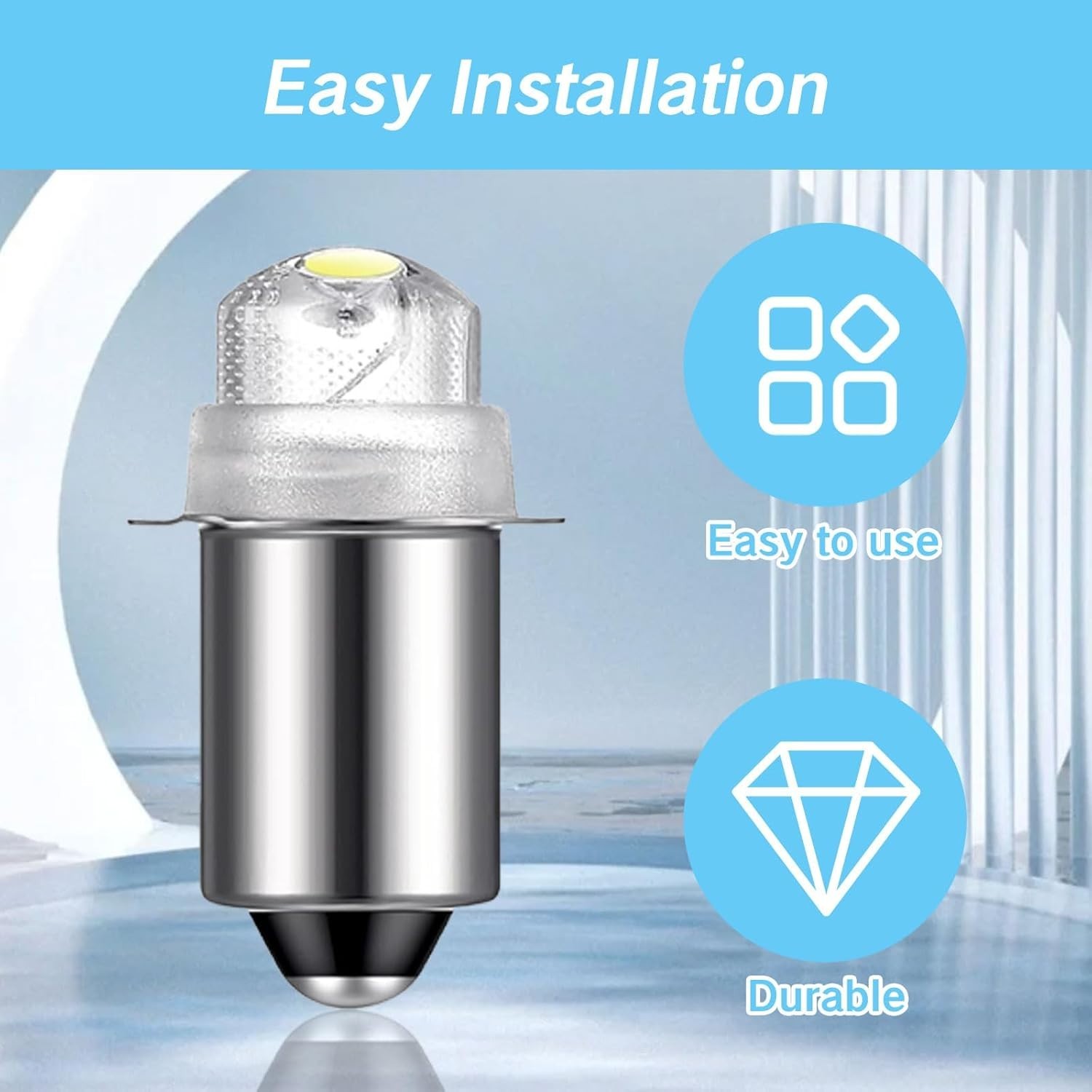 4 Pack Flashlight Bulbs 30 Lumen 3-Volt LED PR6 Replacement Bulb for Flashlig…