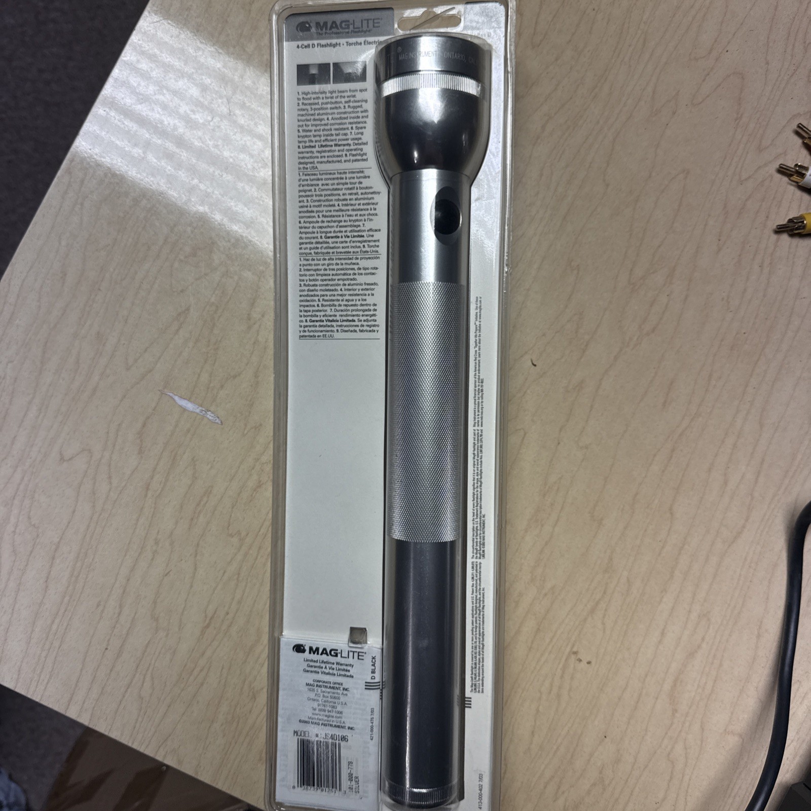 Mag-Lite D-Cell Industrial Silver Aluminum Flashlight Made In USA New In Package