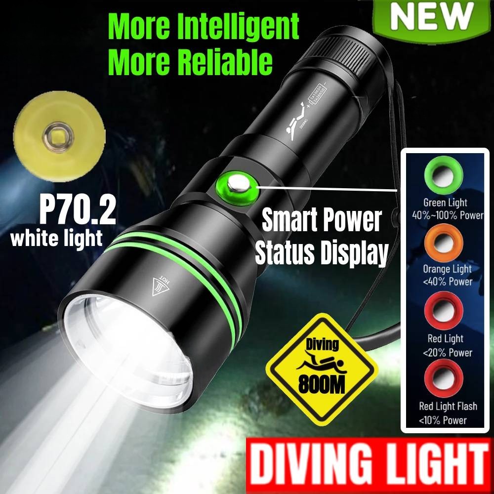 300000lm Dive Lights Scuba P70 LED Flashlight Underwater Lights Diving Torch US