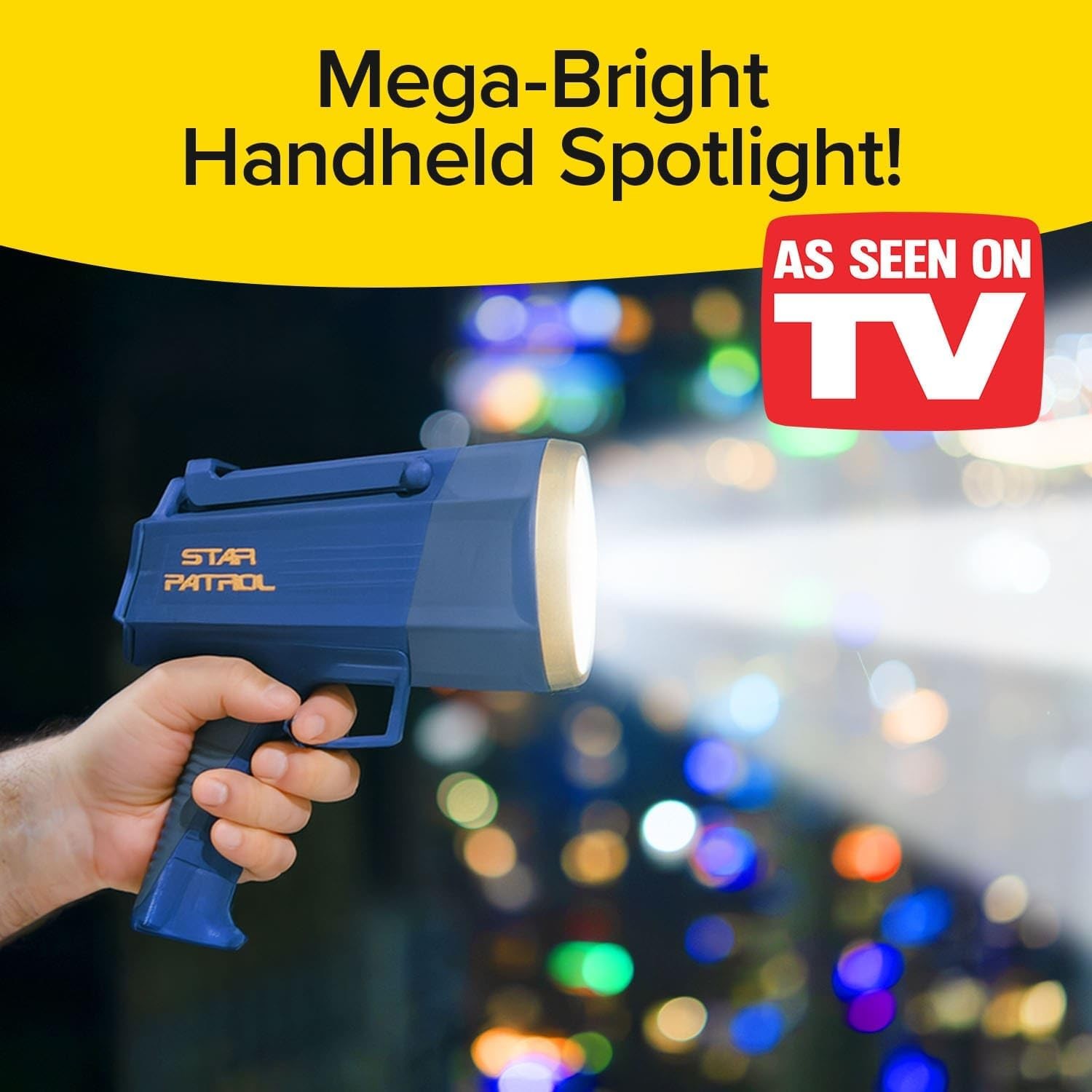 Star Patrol Mega-Bright Rechargeable Spotlight, AS-SEEN-ON-TV, Tactical