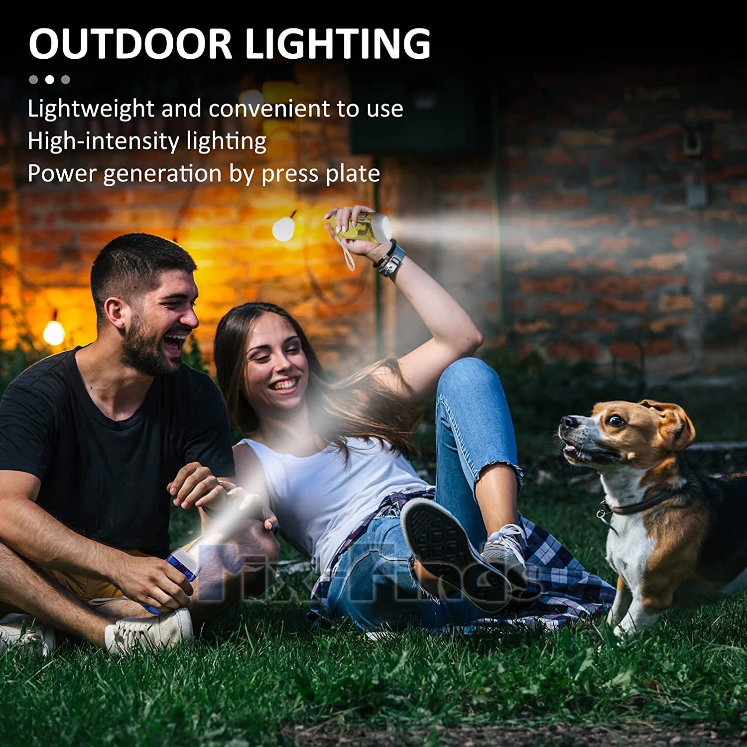 4x Hand Crank LED Flashlight Dynamo Pressing Flashlight Camping Emergency Torch