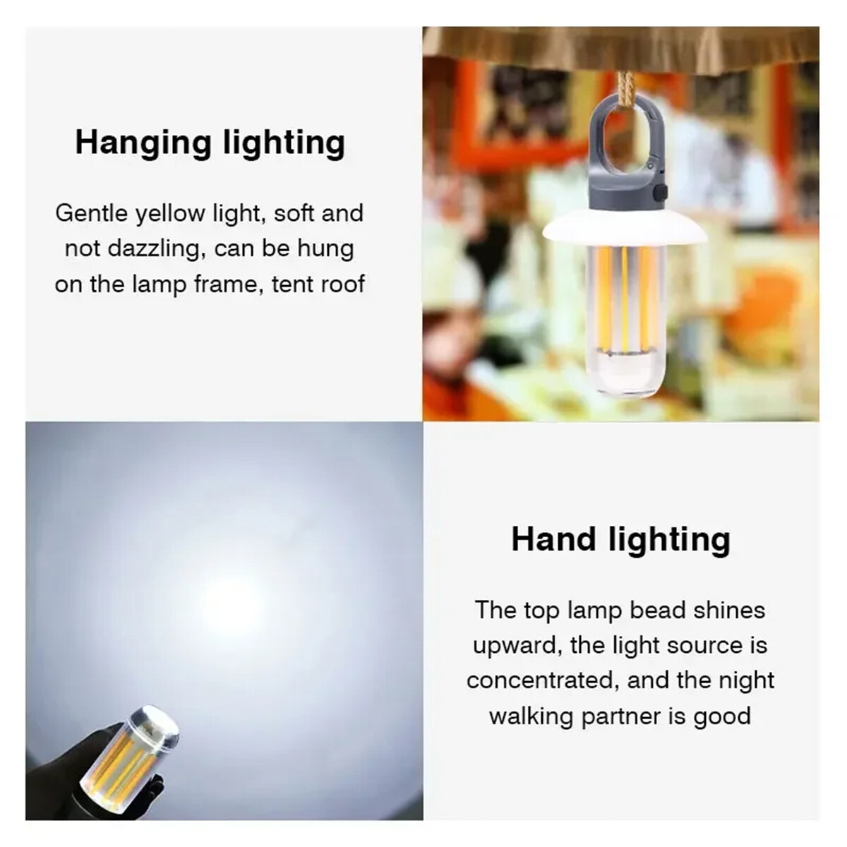 Usb Rechargeable Led Camping Light Torch Powerful Outdoor Bulb Super Brightness
