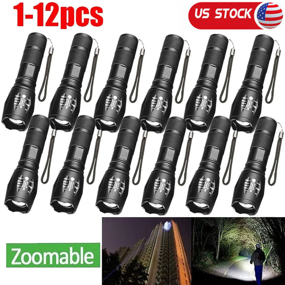 Super Bright 90000 Lumens LED Flashlight Tactical Work Lights Lamp Rechargeable