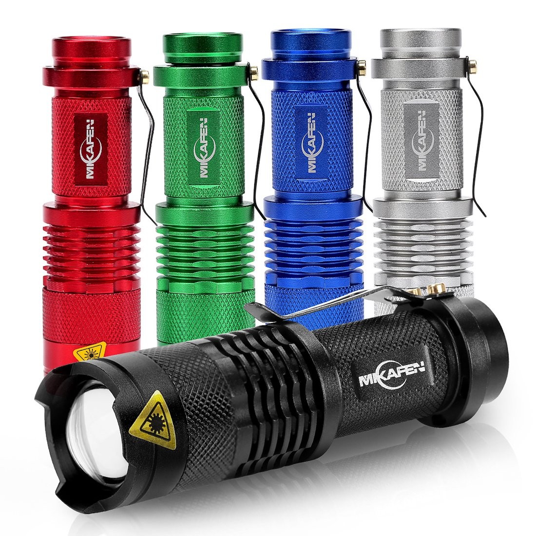 5Pack Flashlights Mini Led Flashlight 300lm 3 Modes (Light – Low Light – Stro…