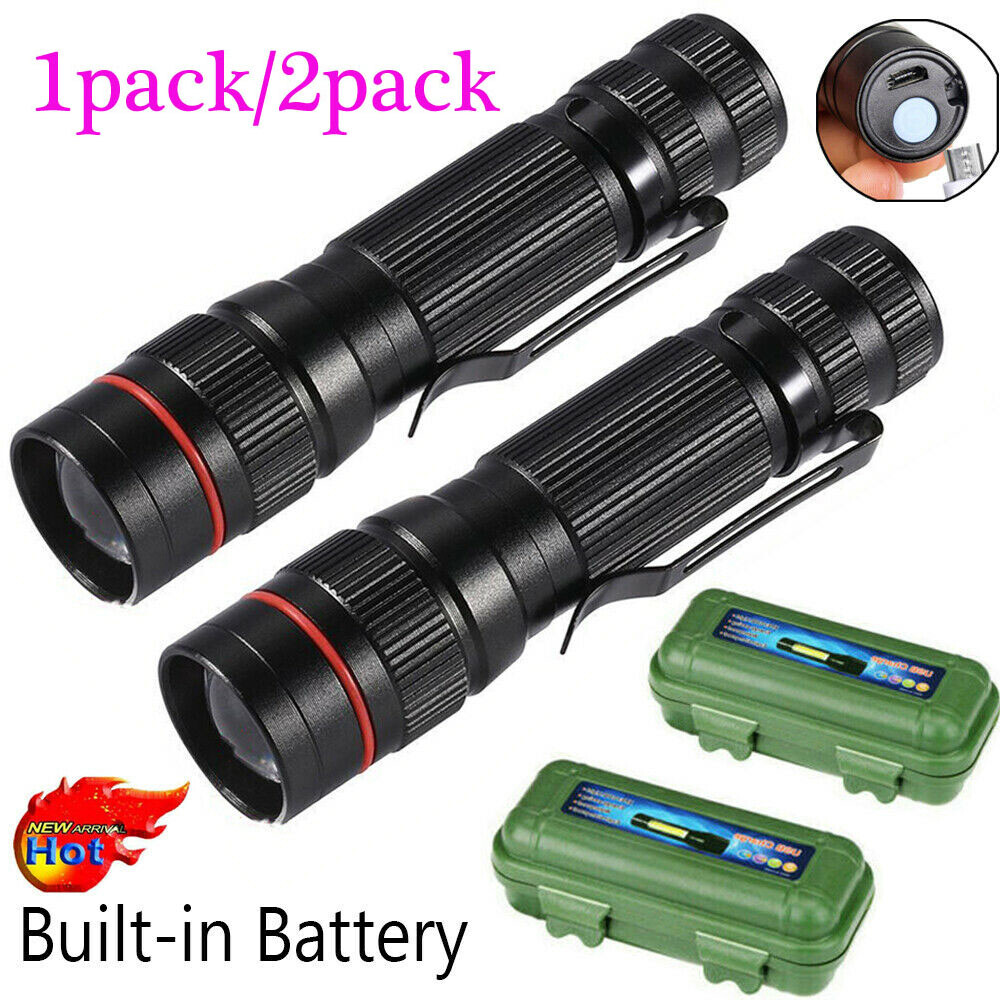 350000000 Lumen Super Bright LED Tactical Flashlight Rechargeable LED Work Light