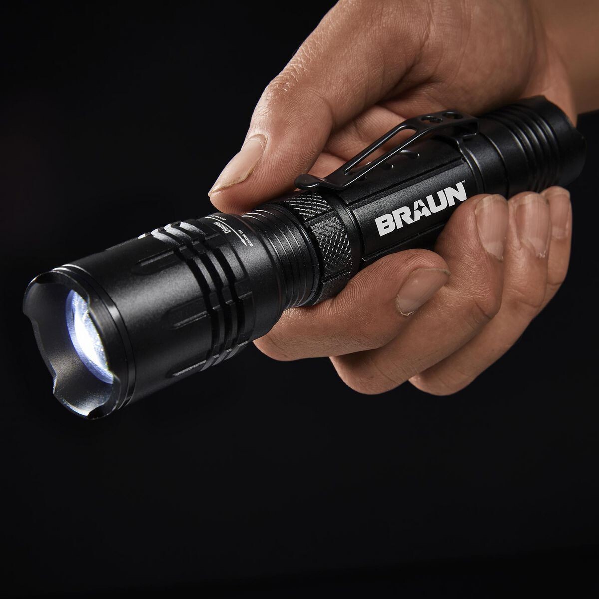 Braun 1800 Lumen Waterproof Rechargeable Tactical Flashlight (NEW) – SHIPS FREE!