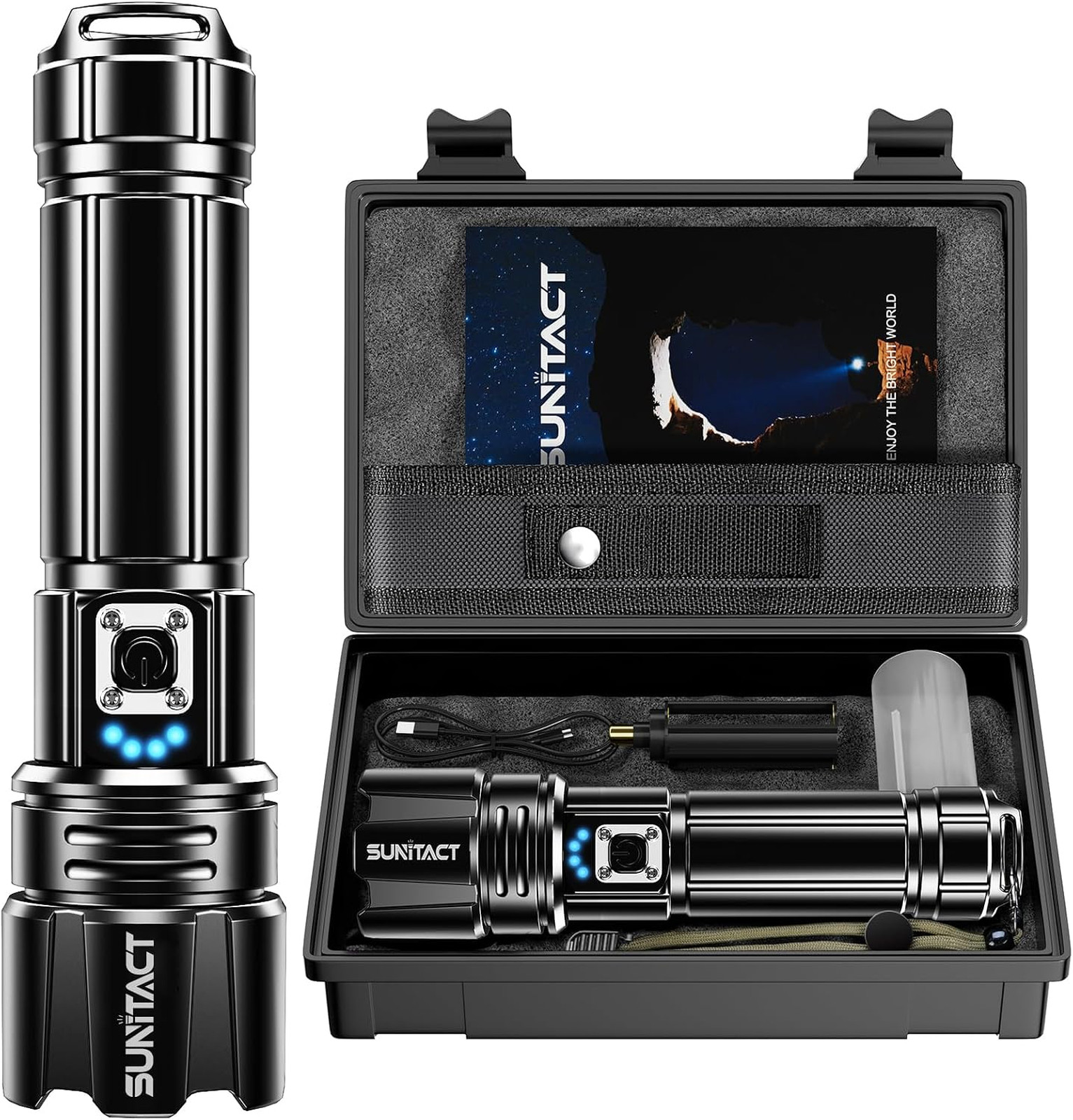 Flashlights High Lumens Rechargeable 20000LM 30W LED Handheld Camping Emergency