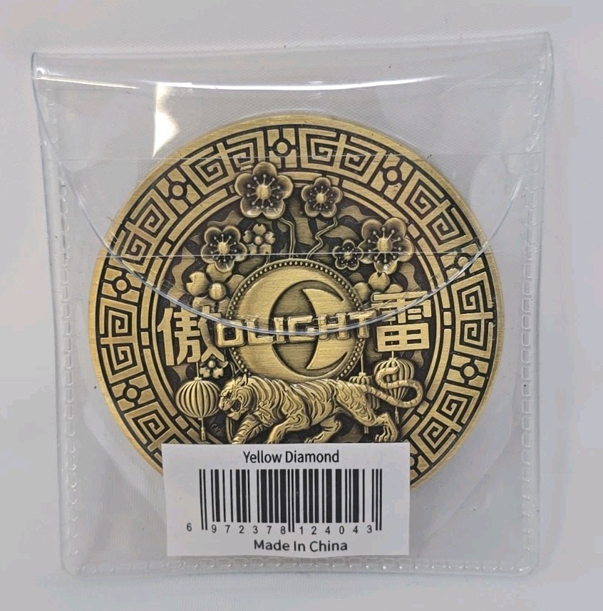 Olight Yellow Diamond Challenge Coin Brand New, Never Opened