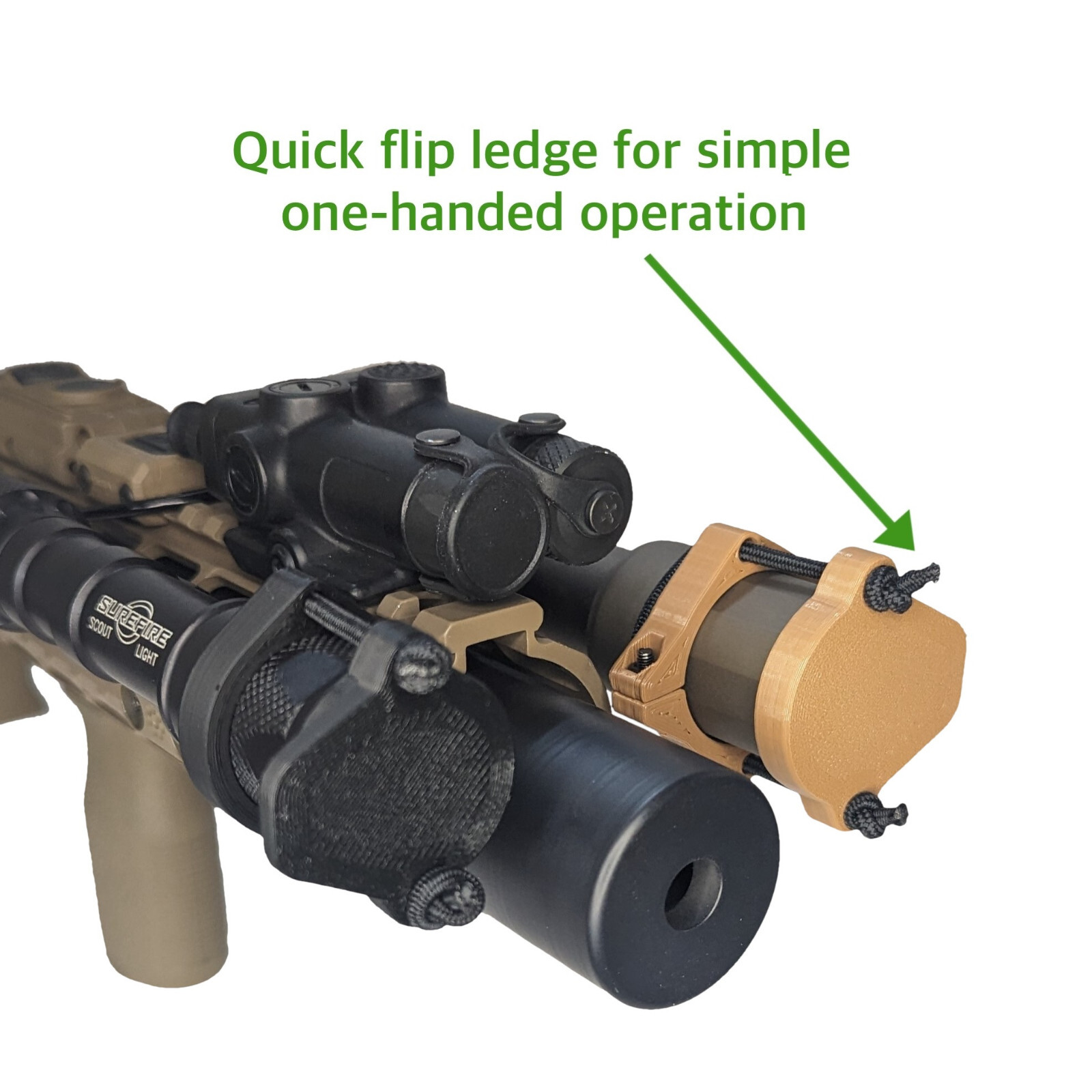 Light / Lens Cover with Tip Grip for Flashlights – Upgraded PETG-CF Version